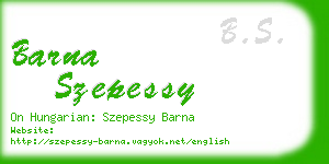 barna szepessy business card